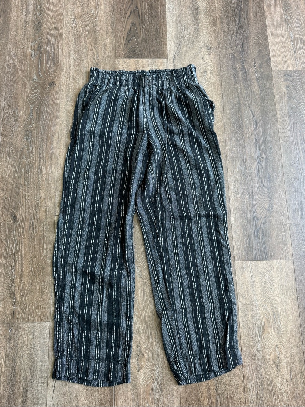 Briggs New York Black Striped Linen Pants Women’s Size Medium